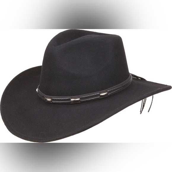 Kenny K 100% Wool Western Hat Cowgirl in Black Size L main image 4